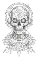 cyber sigilism tattoo design idea