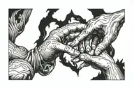 creation of adam painting tattoo design idea