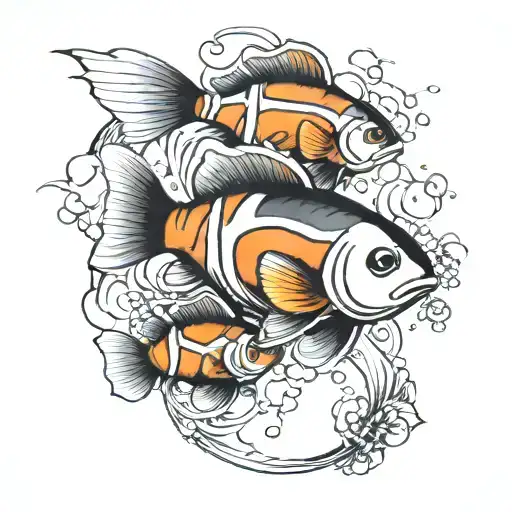 clownfish  tattoo design idea