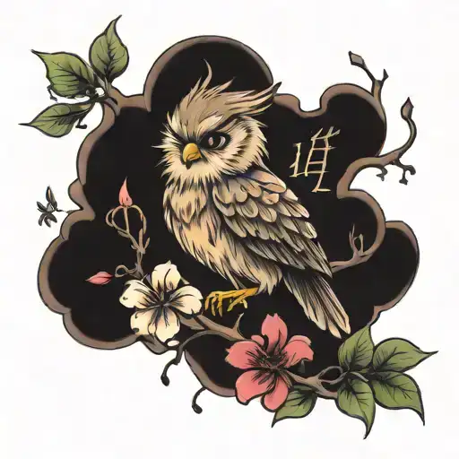 Word always harry potter and Japanese cherry blossom tattoo design idea