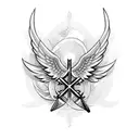 cross with wings tattoo design idea