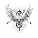 cross with wings tattoo design idea