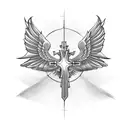 cross with wings tattoo design idea