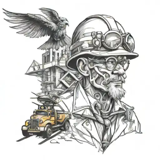 highway engineer tattoo design idea