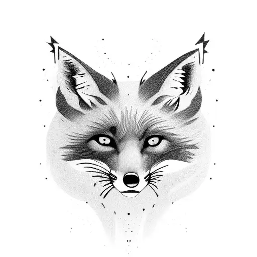 black fox tattoo design idea