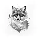 black fox tattoo design idea
