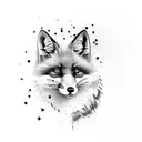 black fox tattoo design idea