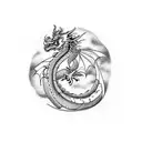 dragon + Capricorn + WORLD + sand clock tattoo design idea