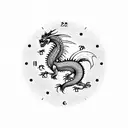dragon + Capricorn + WORLD + sand clock tattoo design idea