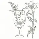 fight sxs fuck life flower drink  tattoo design idea