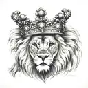 A lion on the forearm with a crown with the bibile verse Peter5:7 Matthew 6:34 tattoo design idea