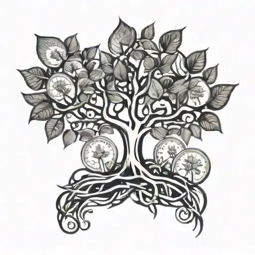 money tree tattoo design idea