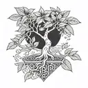 money tree tattoo design idea