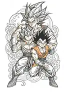 goku and vegeta tattoo design idea