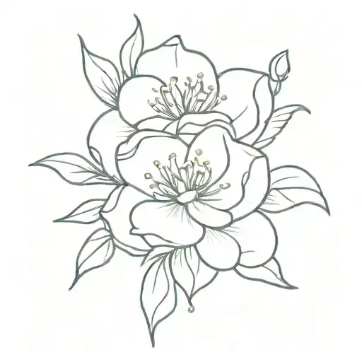 April August October Birth Flower Bouquet" Tattoo tattoo design idea