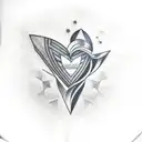 sleeve clouds with one heart, star, diamond tattoo design idea
