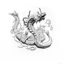 Shenron plus personnage d'animé confondus  tattoo design idea