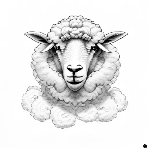 sheep grandma memorial tattoo design idea