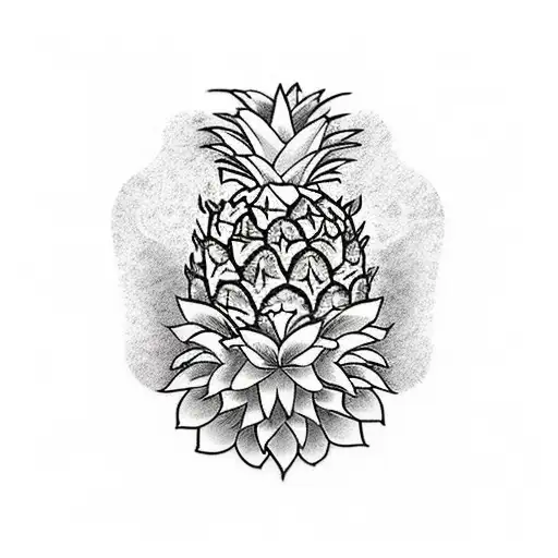 Pineapple tattoo design idea
