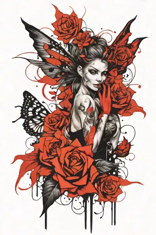 evil fairy   tattoo design idea