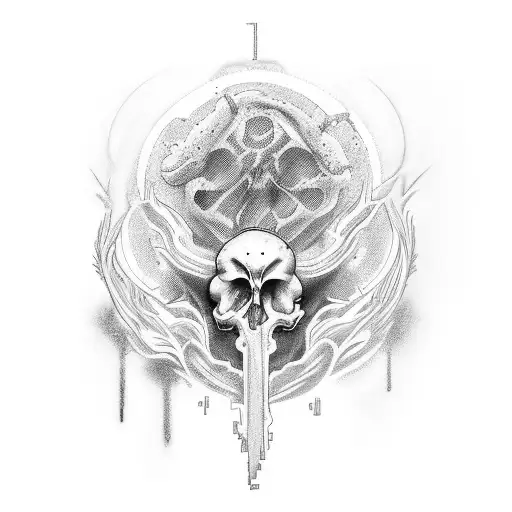 Certainly, here's a description of the tattoo suitable for generating it using an AI app:  The tattoo features a dynamic tattoo design idea