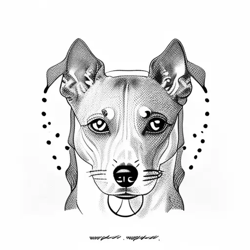a whippet hound and a cat tattoo design idea