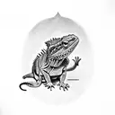 bearded dragon on a cat on a whippet tattoo design idea