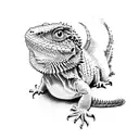 bearded dragon on a cat on a whippet tattoo design idea