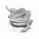 bearded dragon on a cat on a whippet tattoo design idea