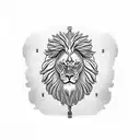 Zeus sitting in a bar and on his shoulder sits the lion of judah  tattoo design idea