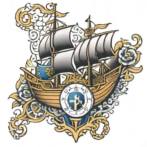 fc Porto and Portugal ship  tattoo design idea