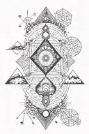 seven chakras,  mountains moons and meadows tattoo design idea