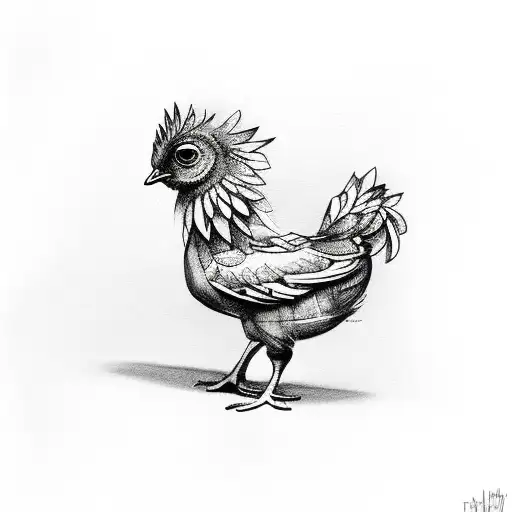 baby chicken tattoo design idea