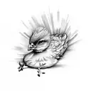 baby chicken tattoo design idea