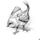 baby chicken tattoo design idea