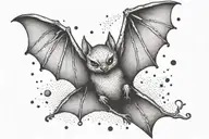feminine cute flying bat tattoo design idea