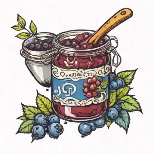 blueberrie jam in text tattoo design idea