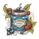 blueberrie jam in text tattoo design idea