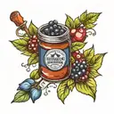 blueberrie jam in text tattoo design idea