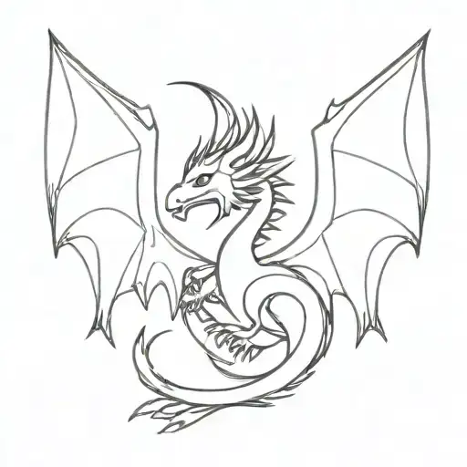 mini dragon with wings tattoo design idea