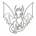 mini dragon with wings tattoo design idea