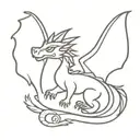 mini dragon with wings tattoo design idea