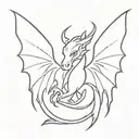 mini dragon with wings tattoo design idea
