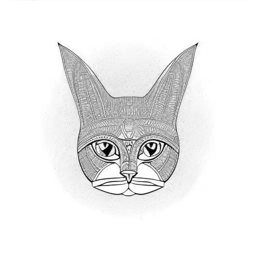 cat key egyptian  tattoo design idea