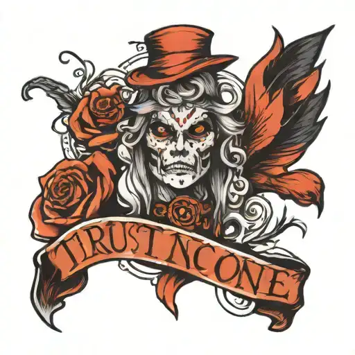 trust no one tattoo design idea