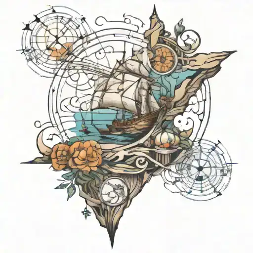 geography tattoo design idea