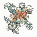 geography tattoo design idea