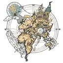 geography tattoo design idea