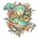 geography tattoo design idea