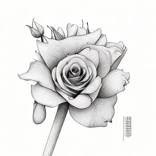 march flower with charlie in stem, april flower with alex on stem, september flower with Damion on stem tattoo design idea